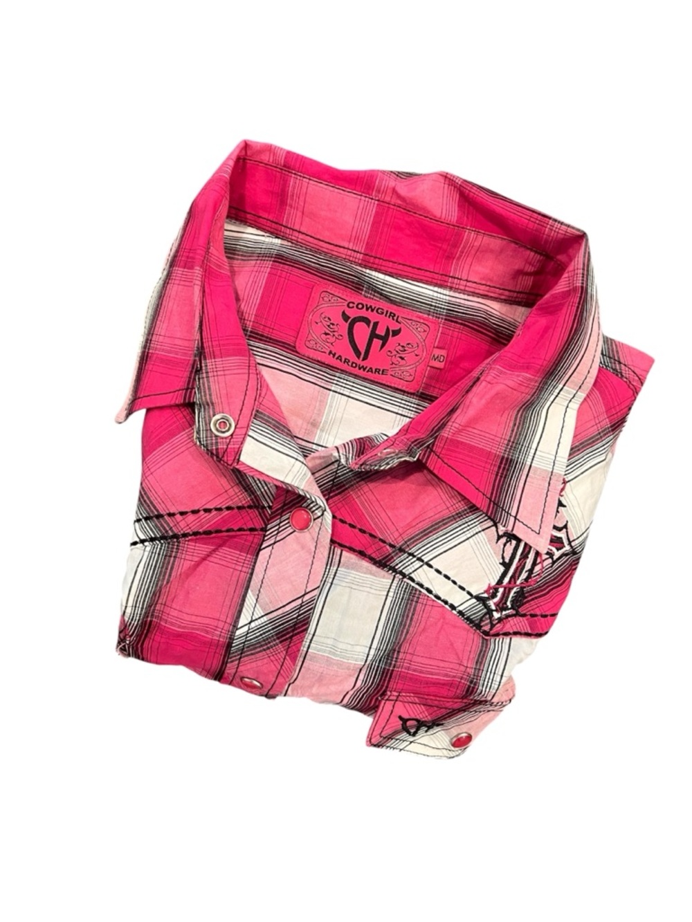 Cowgirl Hardware Pink Plaid Western Shirt